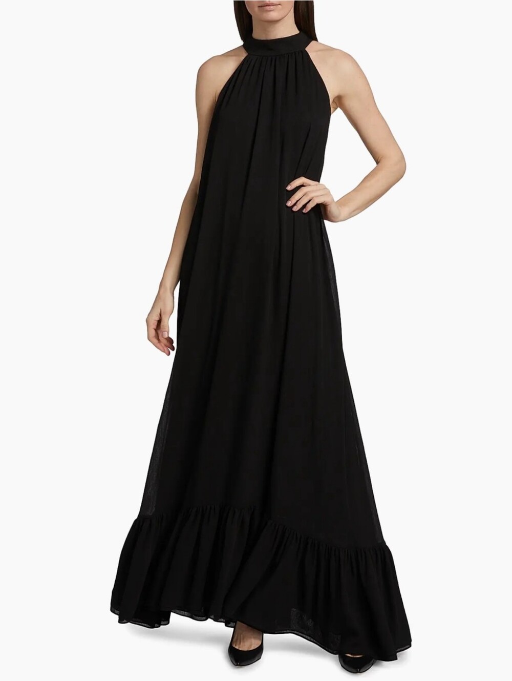 ALICE + OLIVIA Jovie Ruffled Halter Maxi Dress